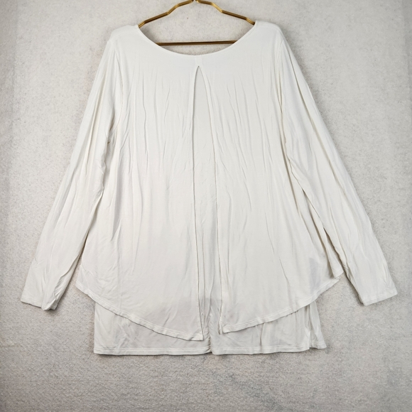 Soft Surroundings Womens Size Small Perfect Layers White Tiered Split Back Top - Picture 6 of 7